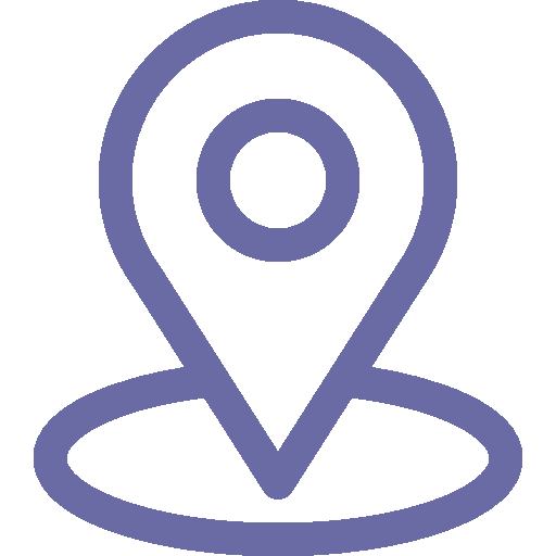 An icon of a location pin with a circular base, commonly used to indicate a specific place on a map, often aiding in contact points for navigation.