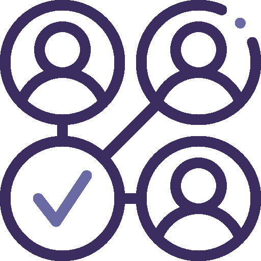 A simple interconnected diagram of three human icons and a checkmark, representing communication or network among people, perfectly embodies the essence of "Why Choose Us.